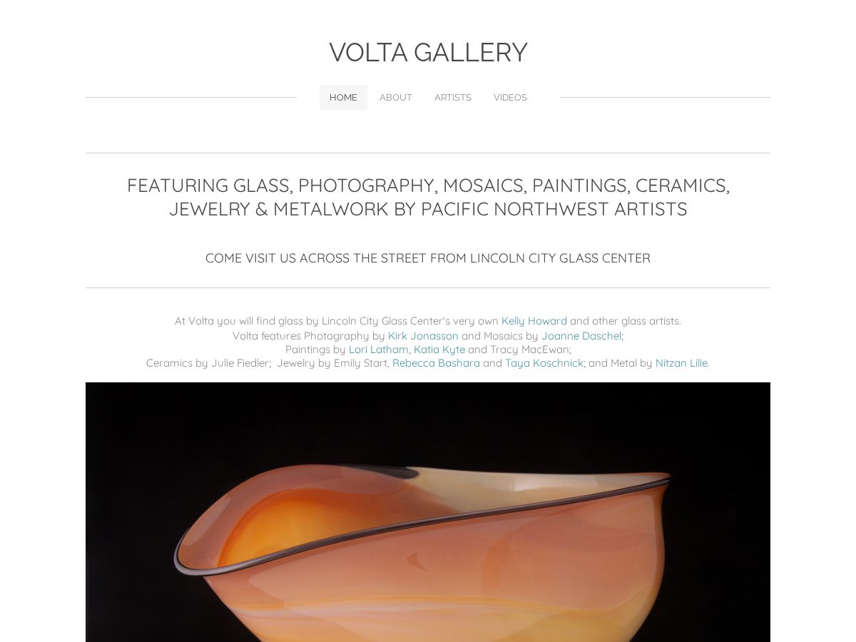 Landing-page snapshot of voltaglass.com