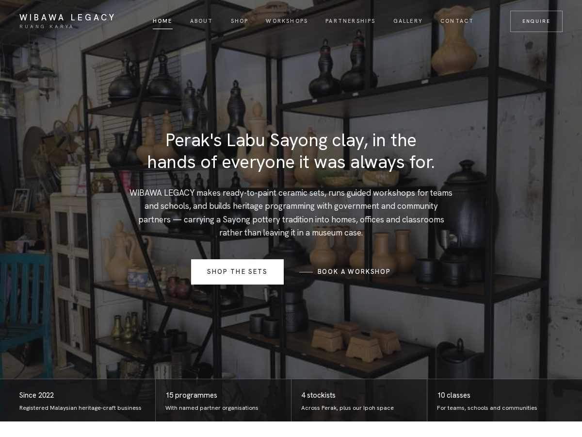 Landing-page snapshot of wibawalegacy.com