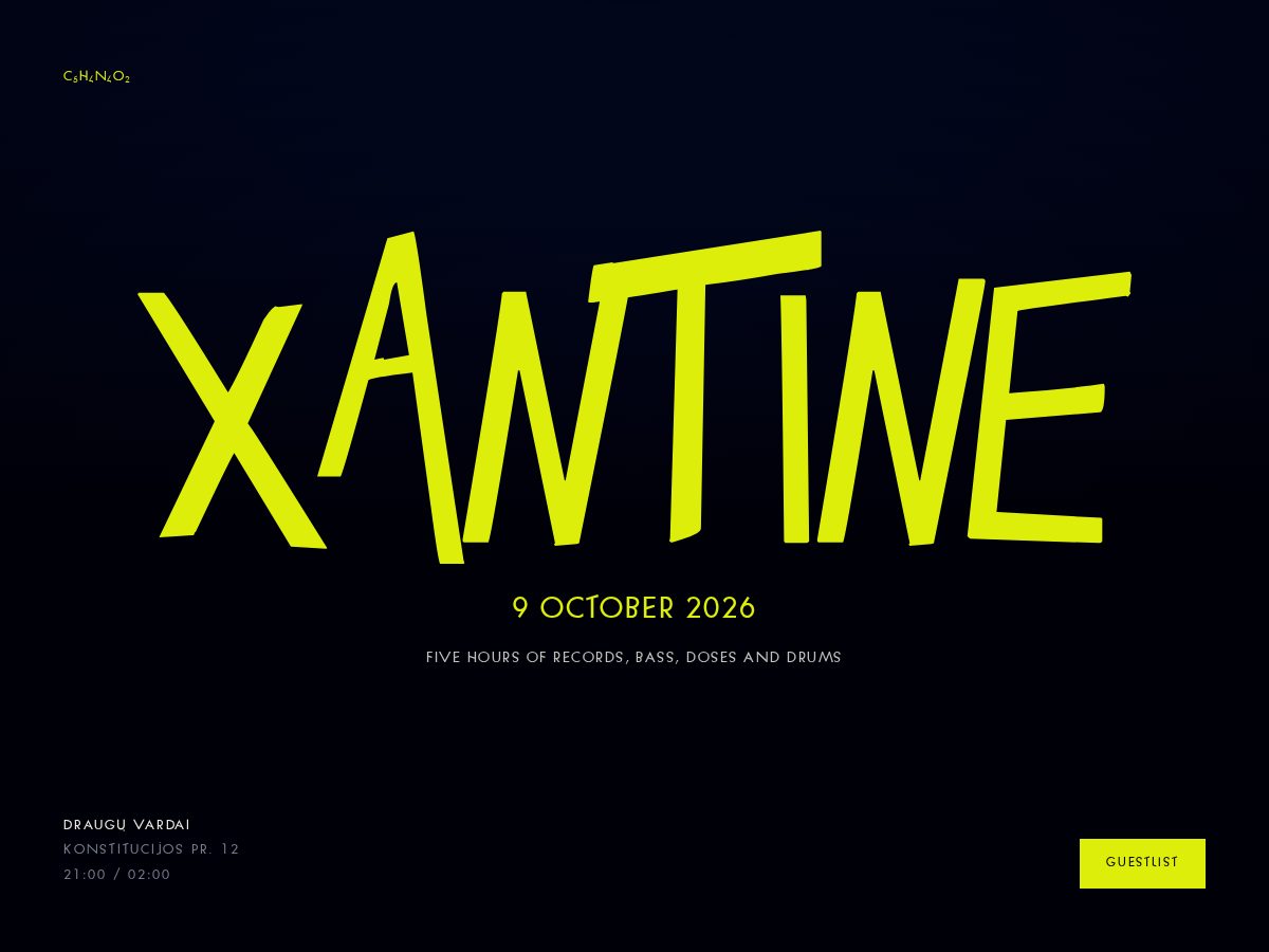 Landing-page snapshot of xantine.club