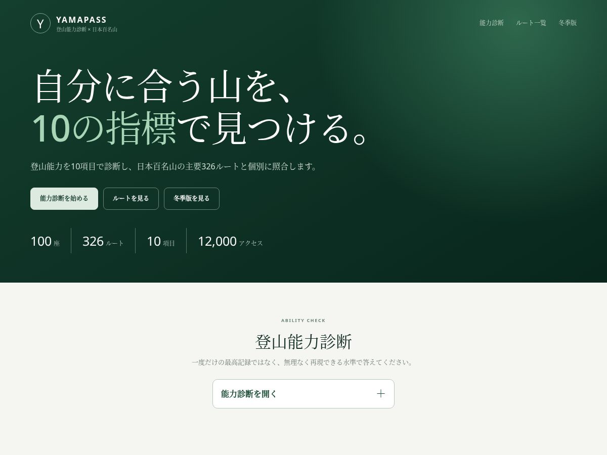 Landing-page snapshot of yamapass.net
