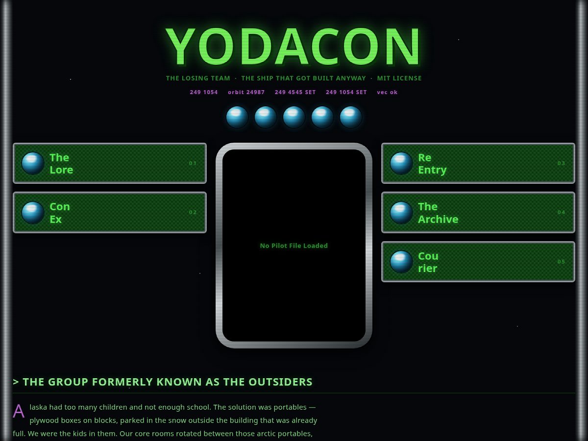 Landing-page snapshot of yodacon.org