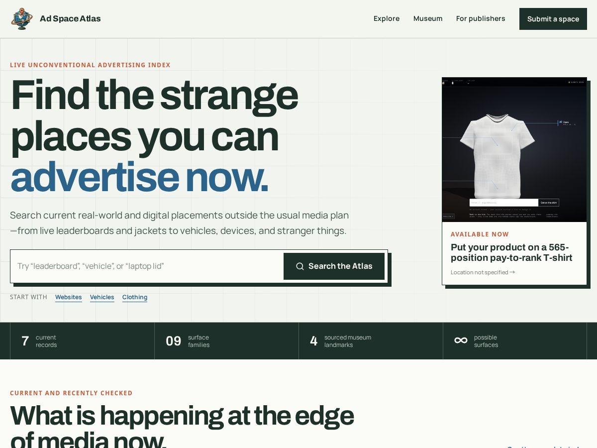 Landing-page snapshot of adspaceatlas.com