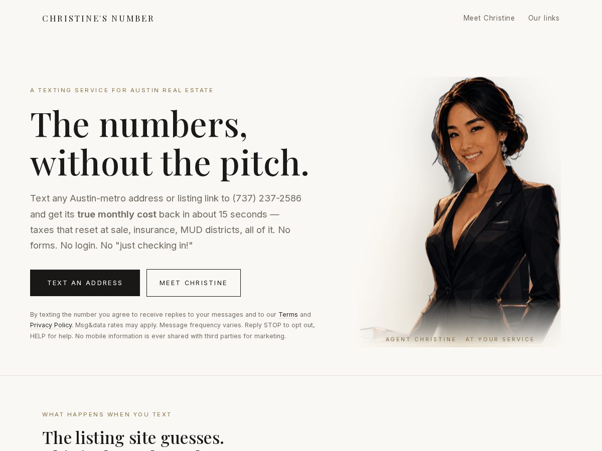 Landing-page snapshot of agent-christine.com