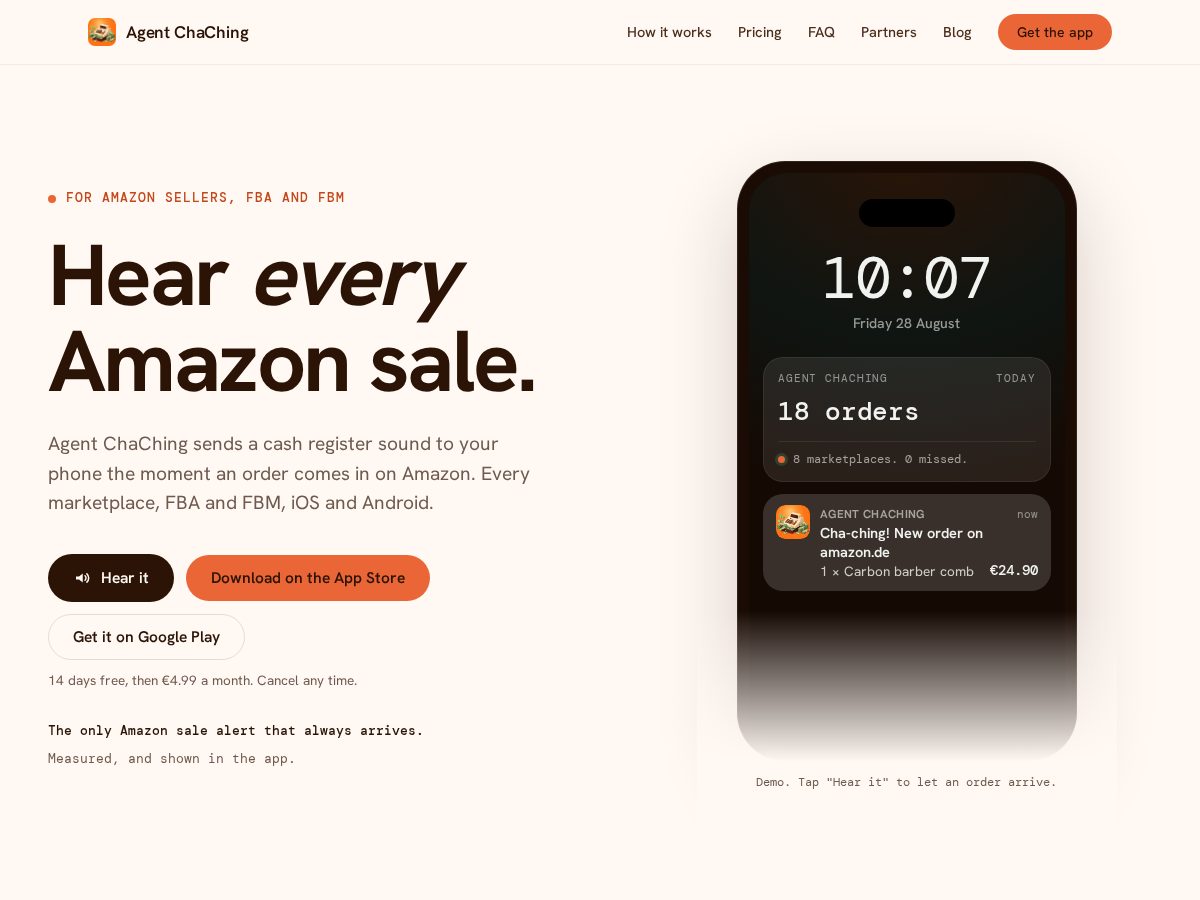 Landing-page snapshot of agentchaching.com