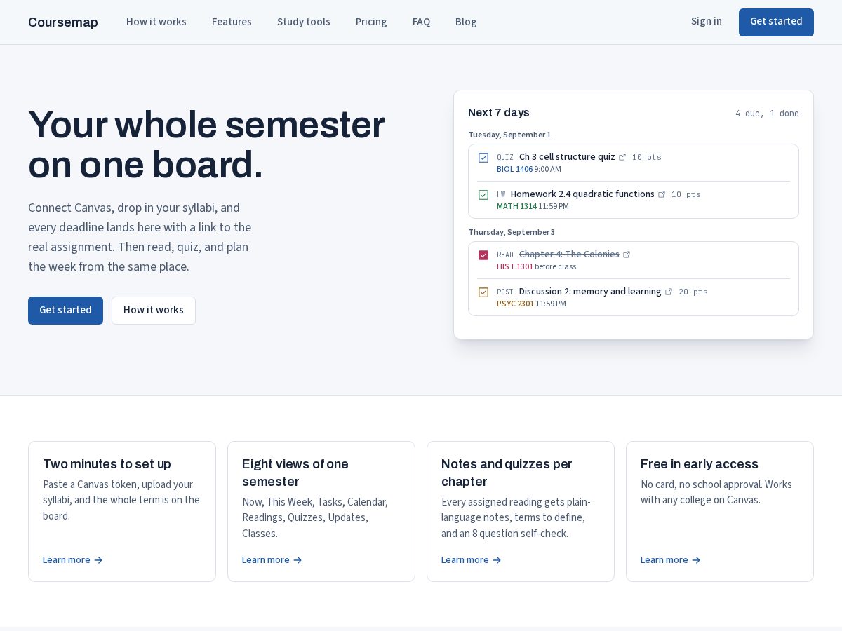 Landing-page snapshot of aggiecoursemap.com