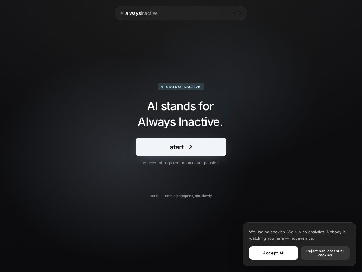 Landing-page snapshot of alwaysinactive.com