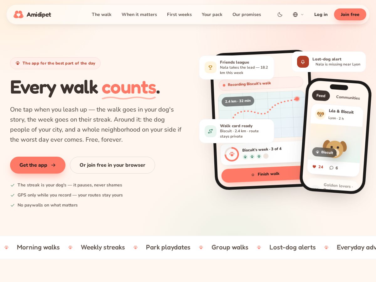 Landing-page snapshot of amidipet.com