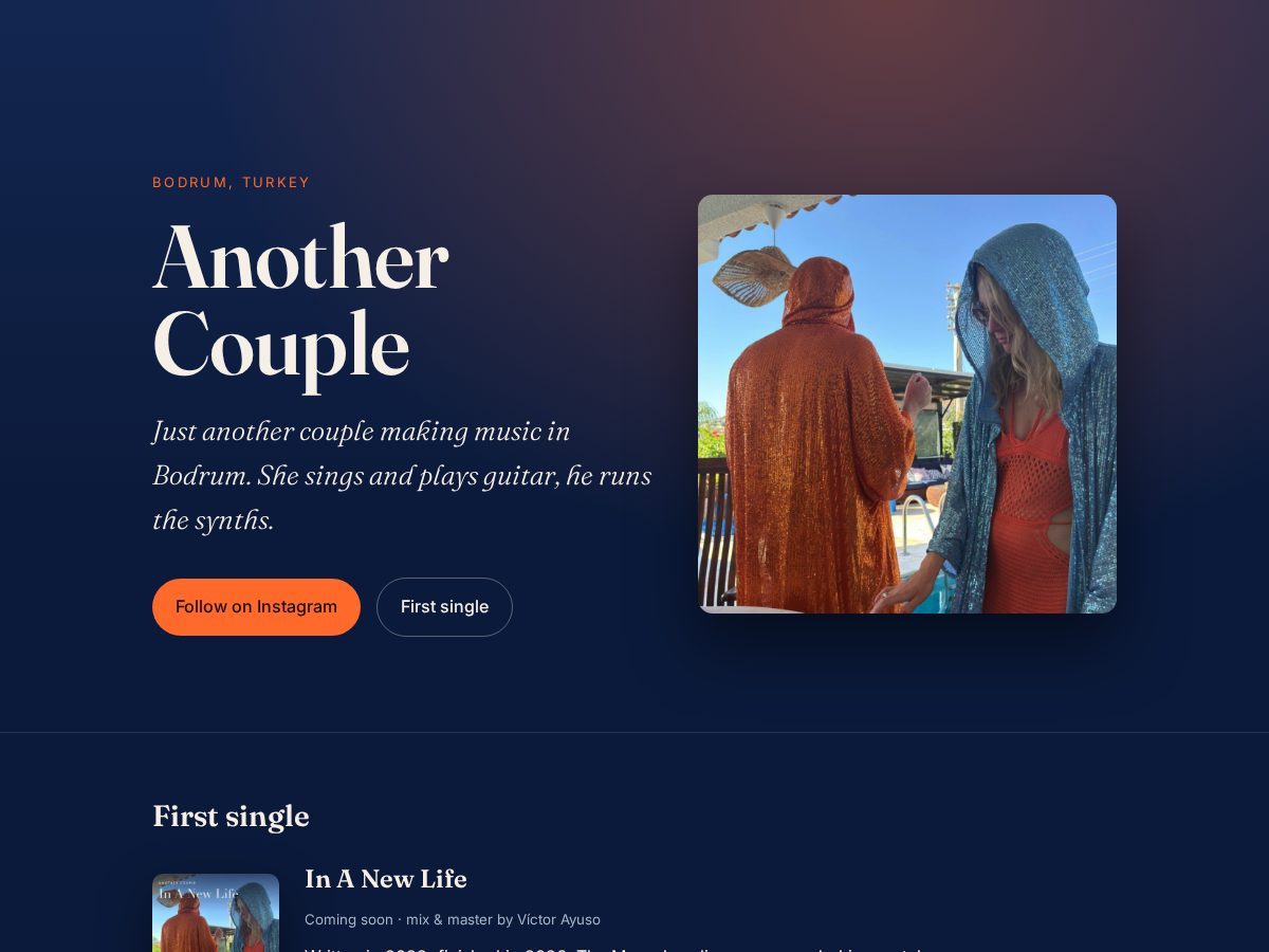 Landing-page snapshot of anothercouplemusic.com