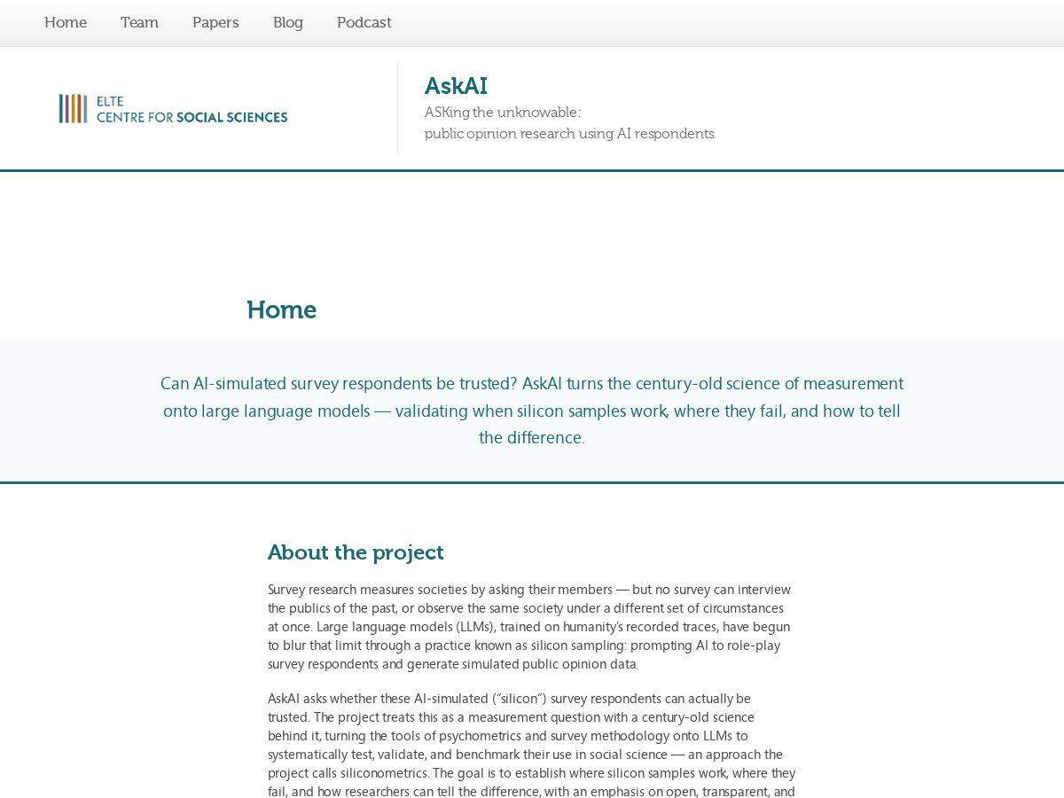 Landing-page snapshot of askailabs.org