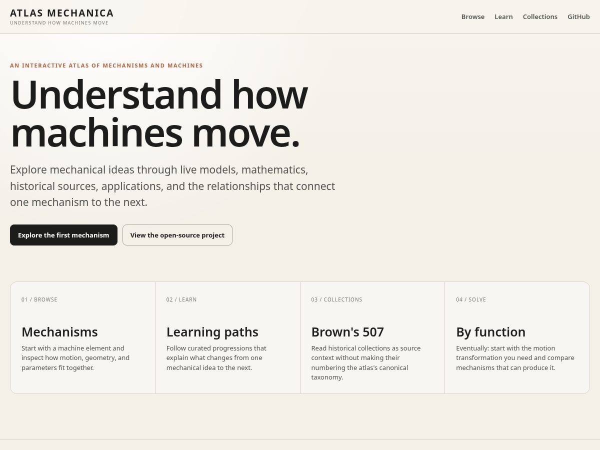 Landing-page snapshot of atlasmechanica.com