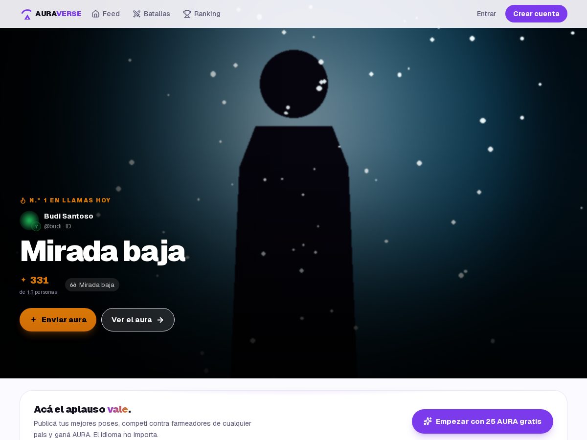 Landing-page snapshot of auraverse.live