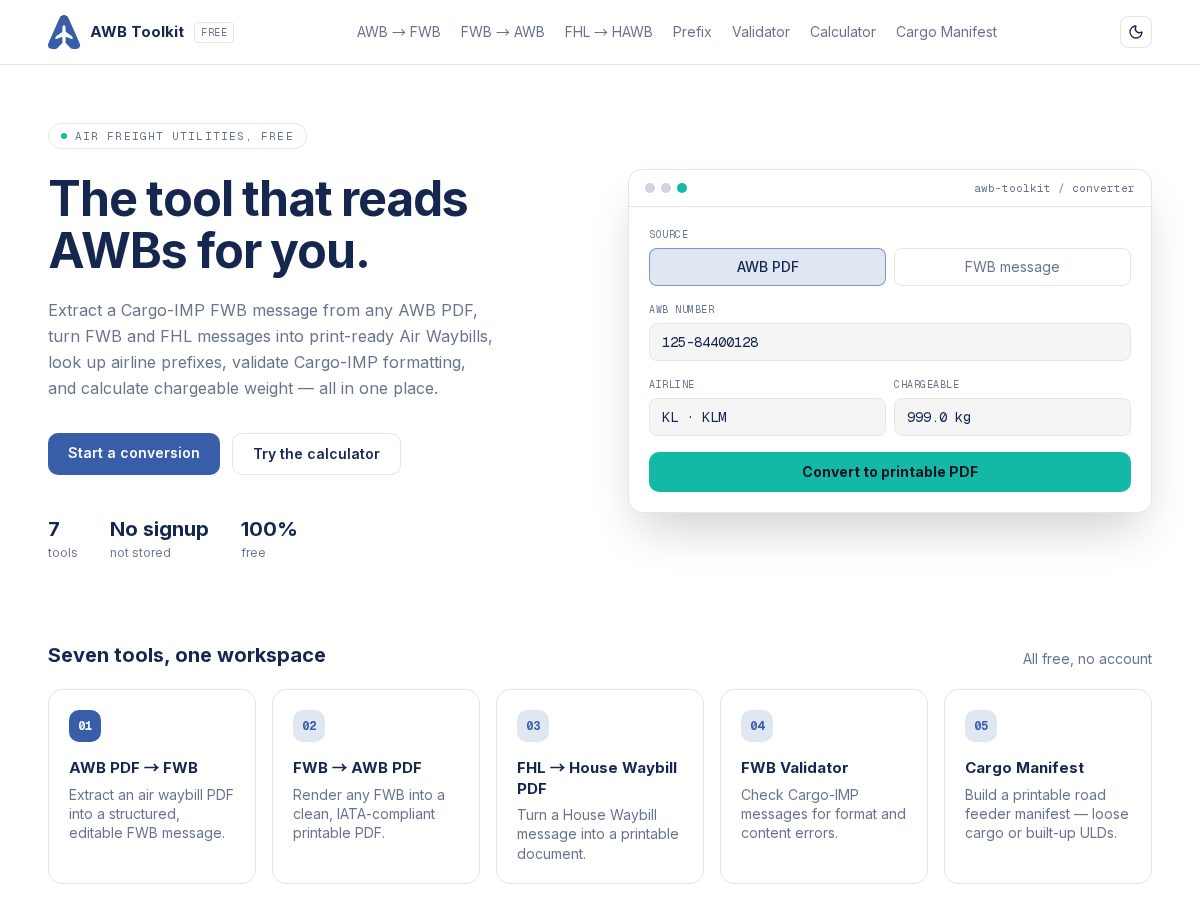 Landing-page snapshot of awbtoolkit.com