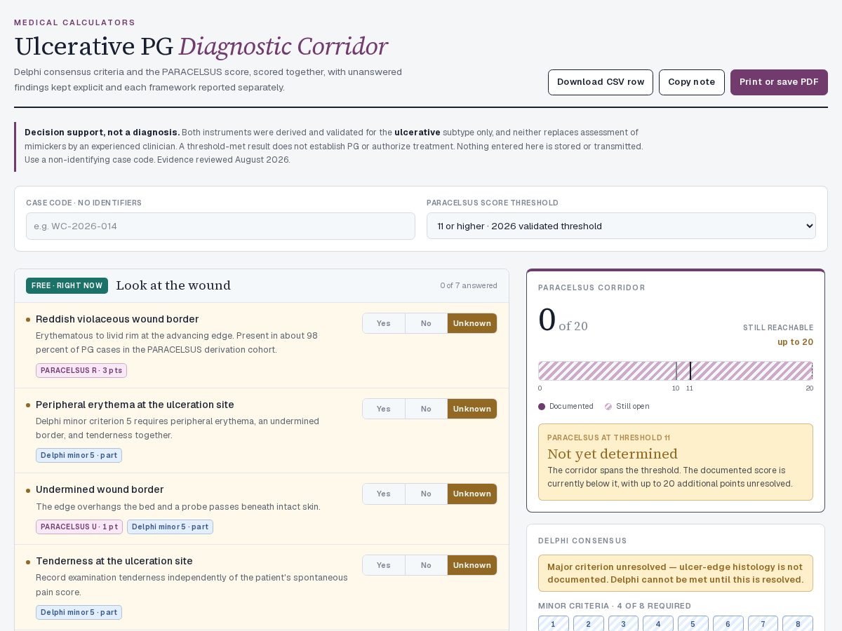 Landing-page snapshot of bedsidecalc.com