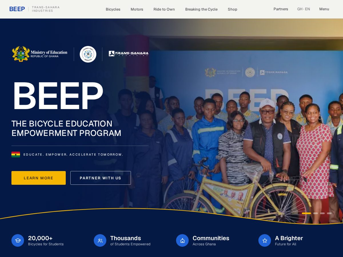Landing-page snapshot of beepghana.com