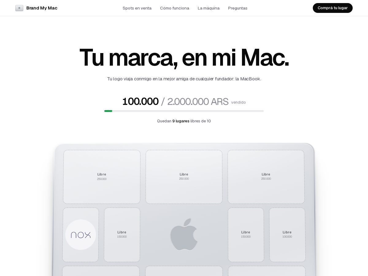 Landing-page snapshot of brandmymac.online