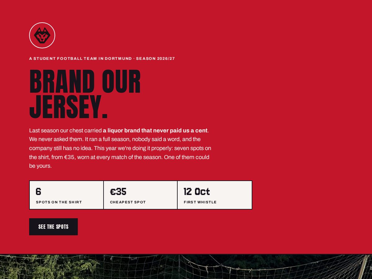 Landing-page snapshot of brandourjersey.com