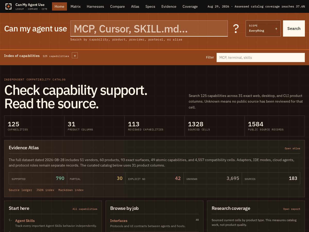 Landing-page snapshot of canmyagentuse.com