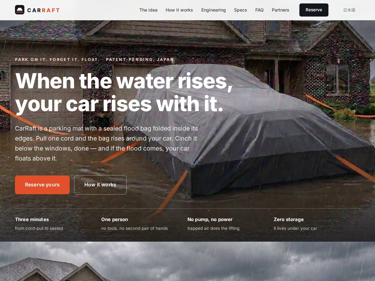 Landing-page snapshot of carraft.com