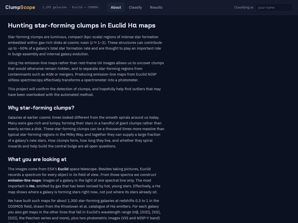 Landing-page snapshot of clumpscope.com