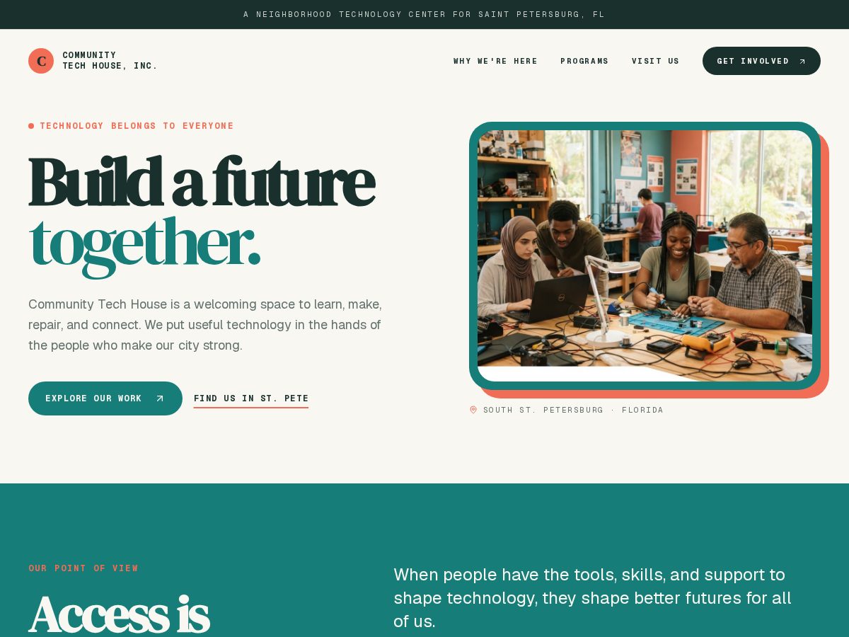 Landing-page snapshot of communitytech-house.org