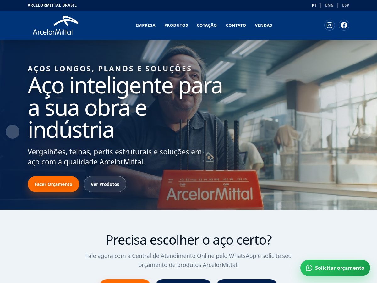 Landing-page snapshot of cotacaoarcelor.online