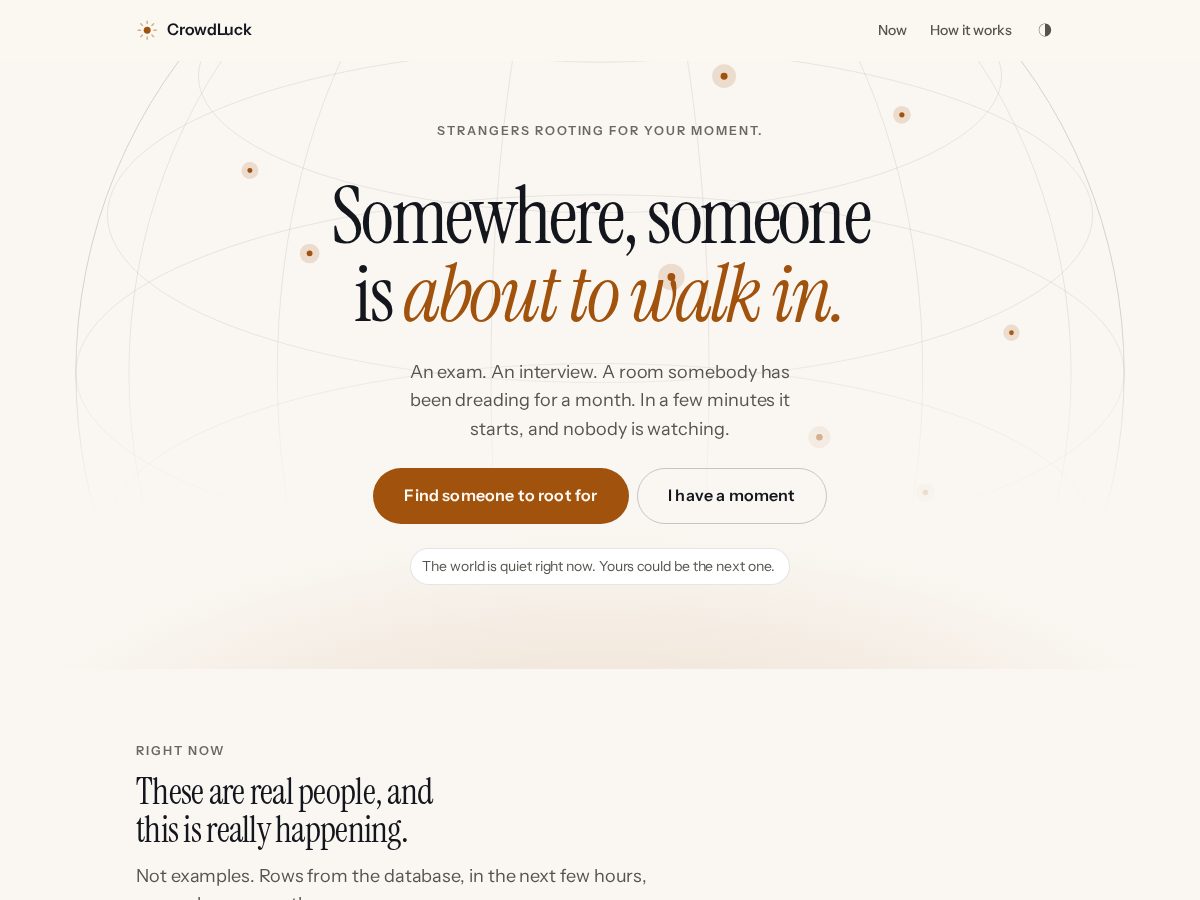 Landing-page snapshot of crowdluck.com