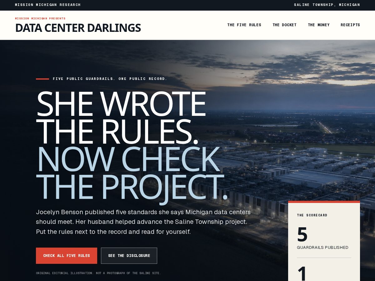 Landing-page snapshot of datacenterdarlings.com