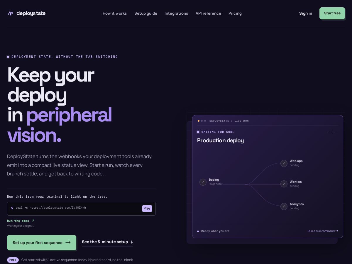 Landing-page snapshot of deploystate.com