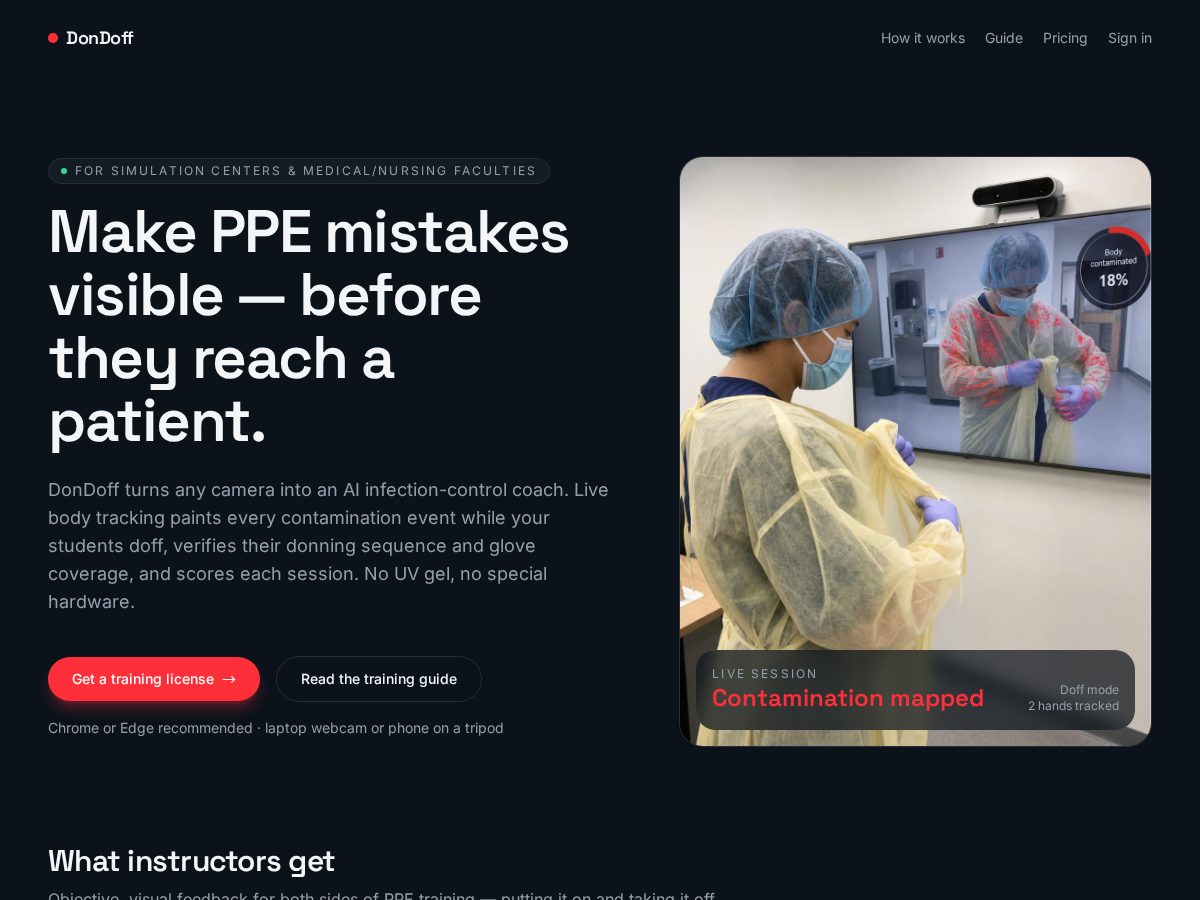 Landing-page snapshot of dondoff.com