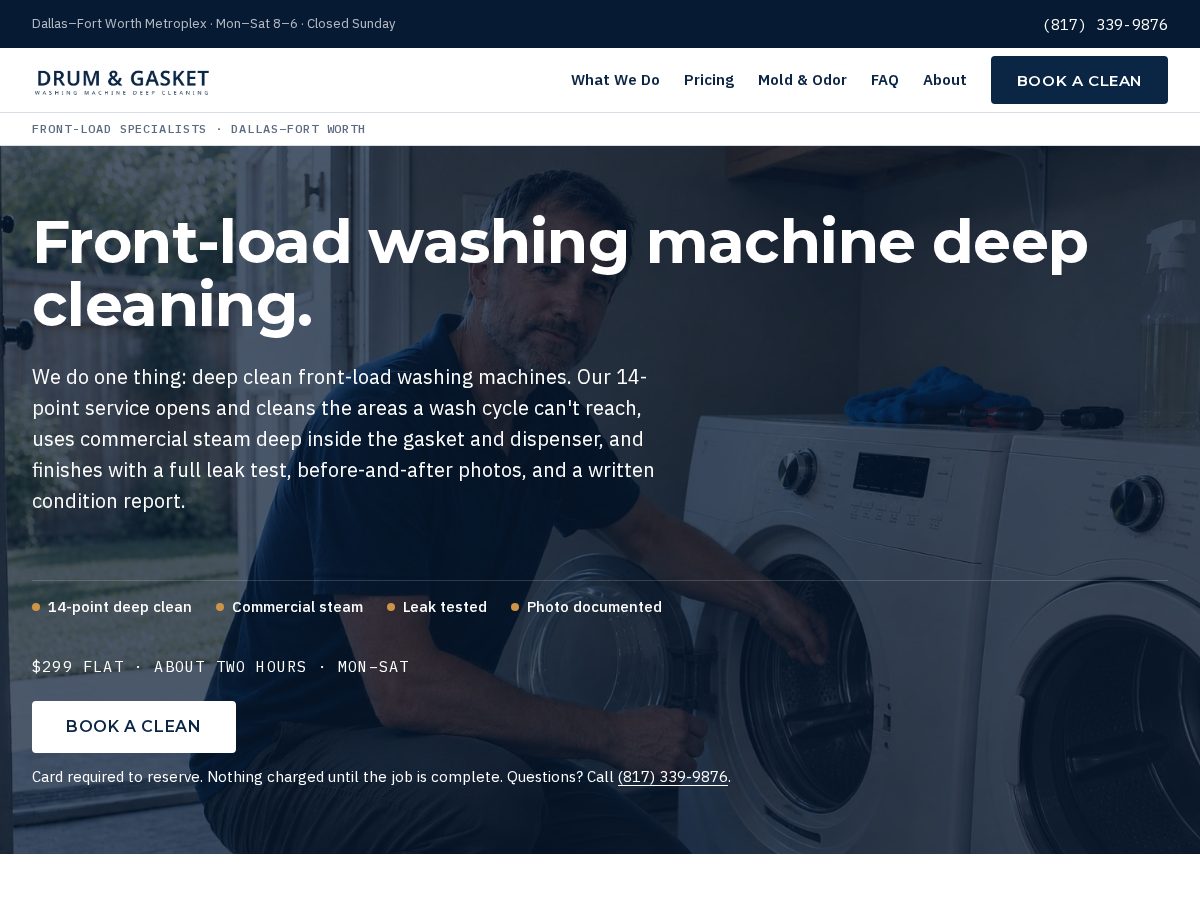 Landing-page snapshot of drumandgasket.com