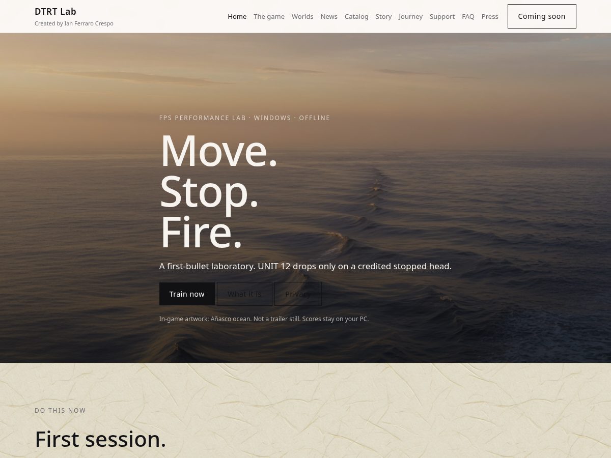 Landing-page snapshot of dtrtlab.com
