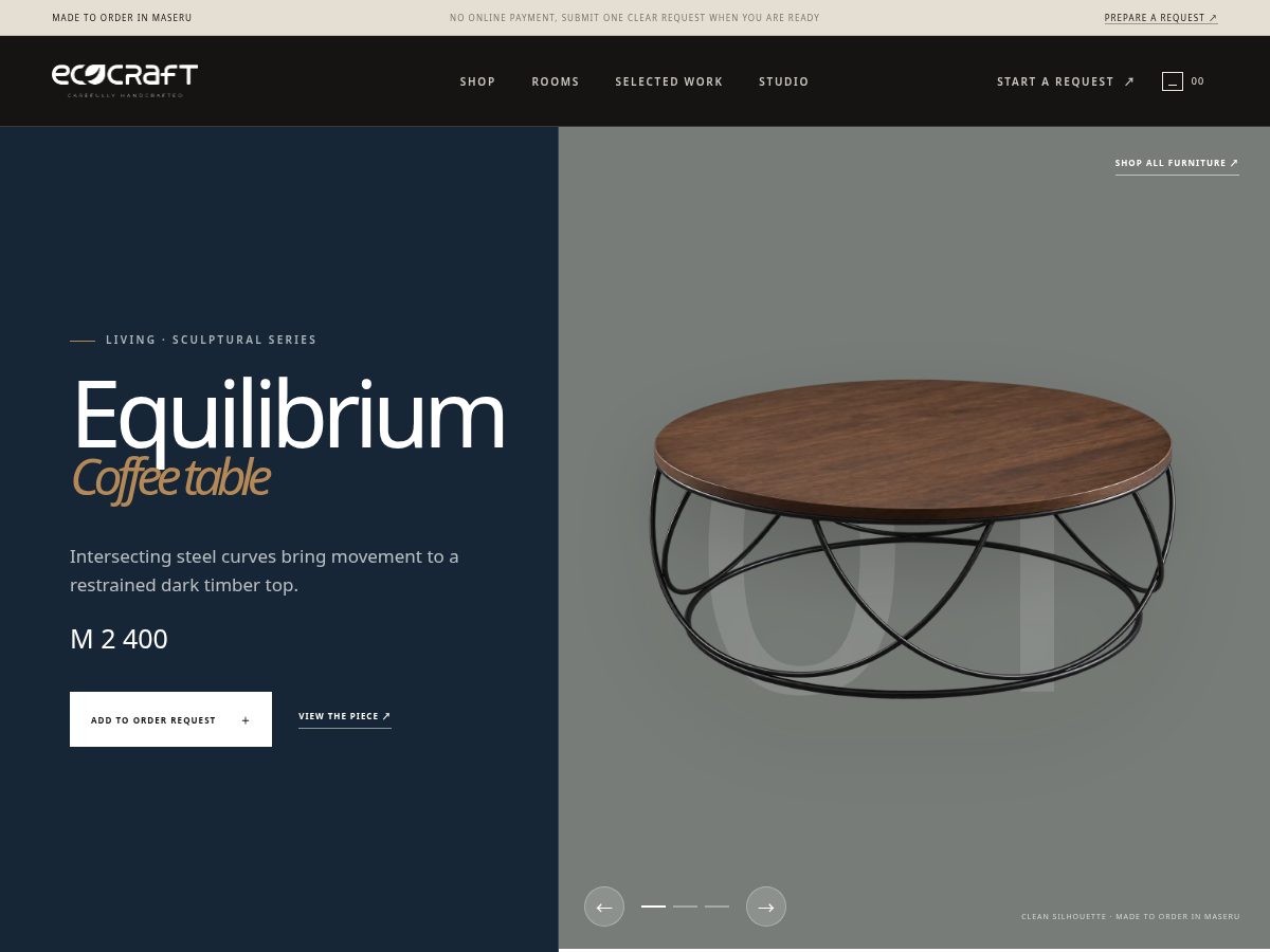 Landing-page snapshot of ecocraft.online