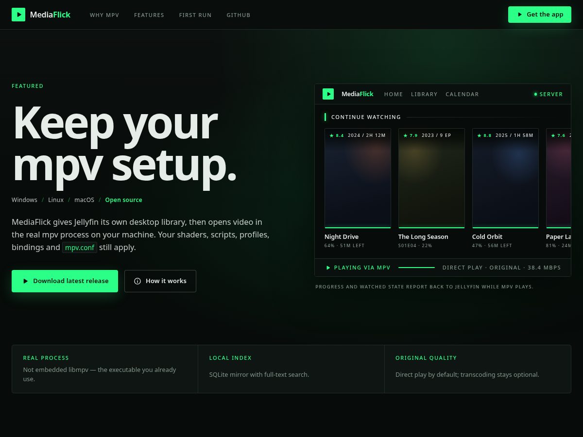 Landing-page snapshot of flick.media