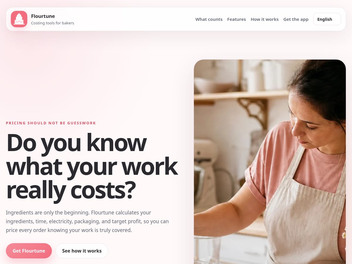 Landing-page snapshot of flourtune.com