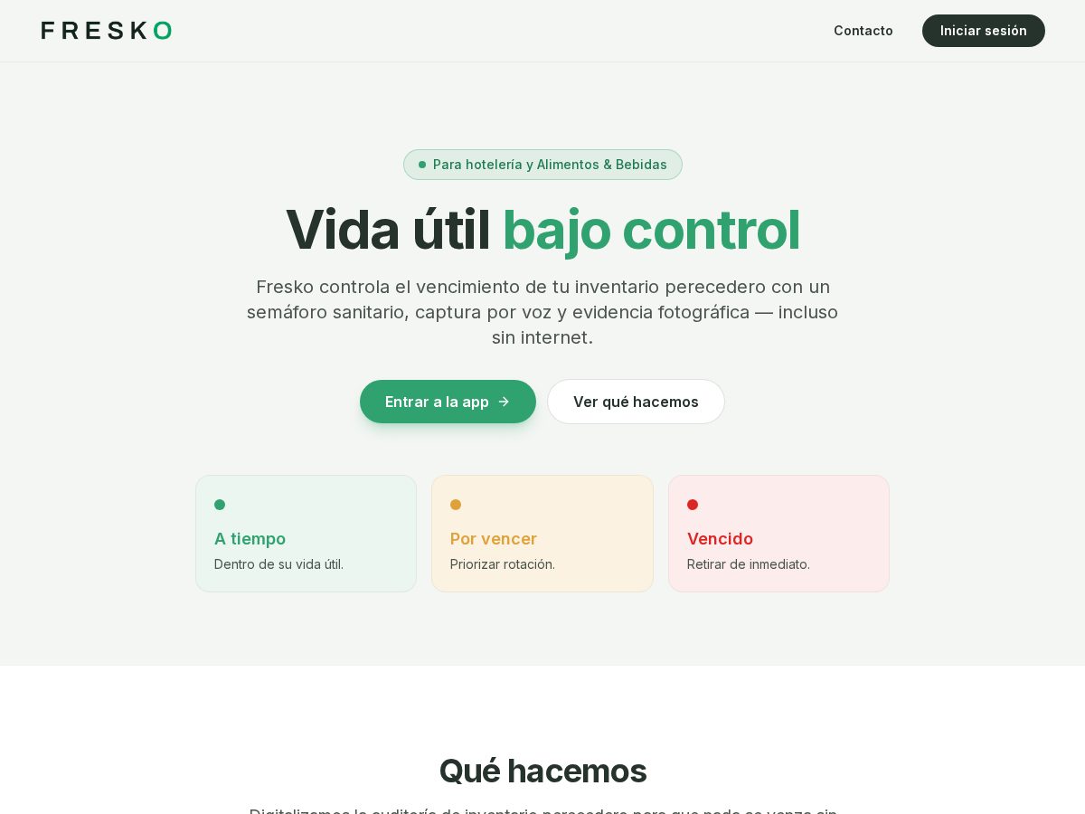 Landing-page snapshot of fresko.lat