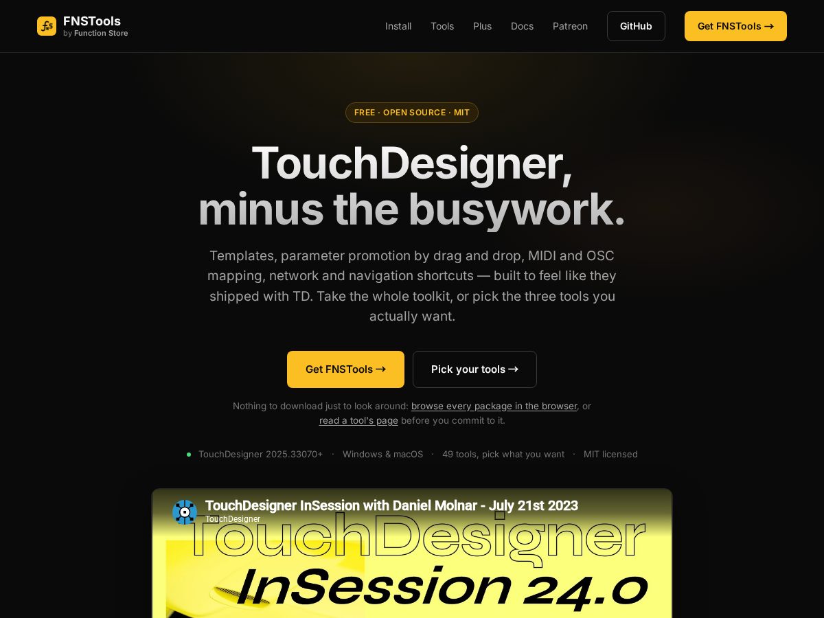 Landing-page snapshot of functionstore.tools