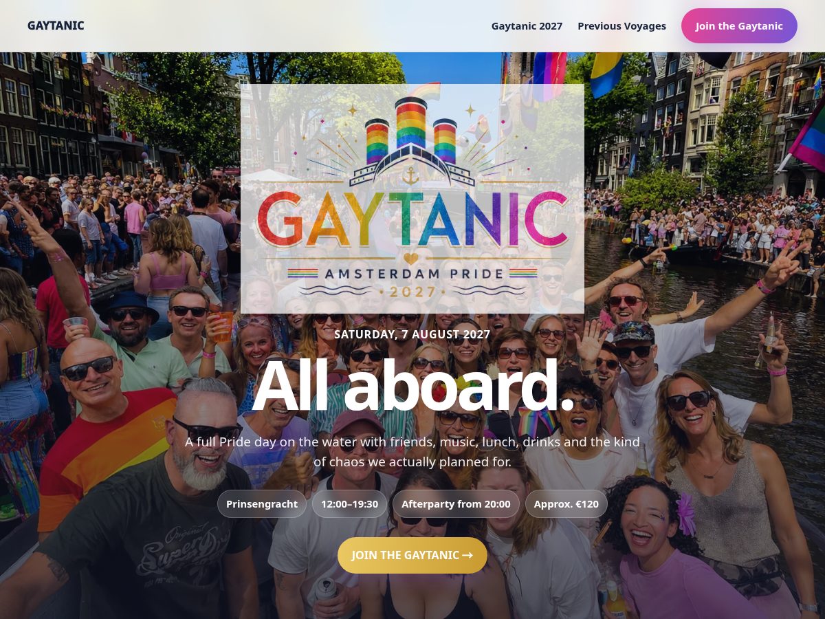 Landing-page snapshot of gaytanic.com