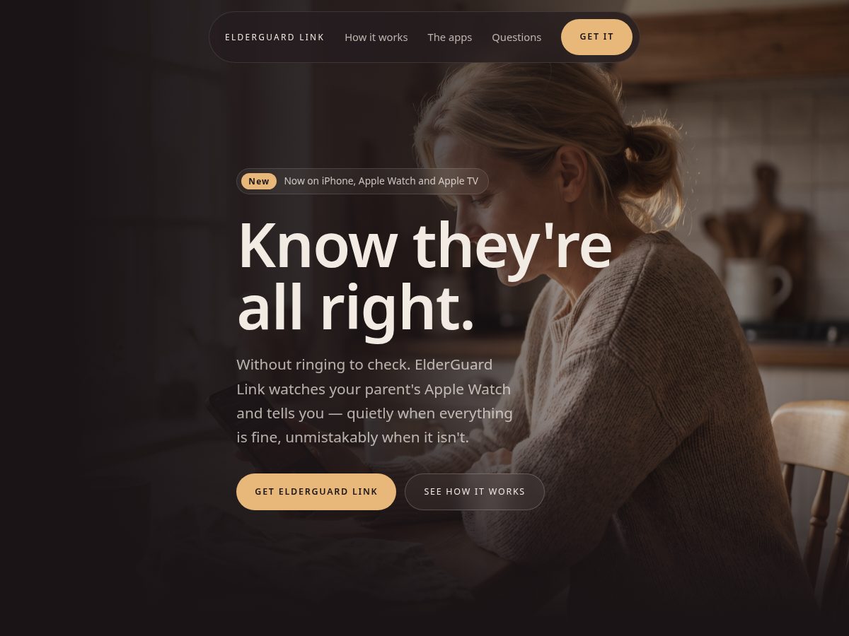 Landing-page snapshot of getelderguardian.com