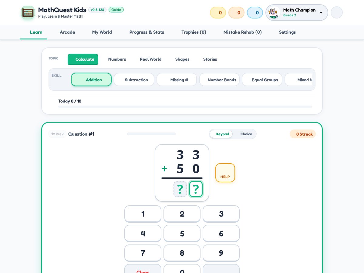 Landing-page snapshot of getmathquest.com