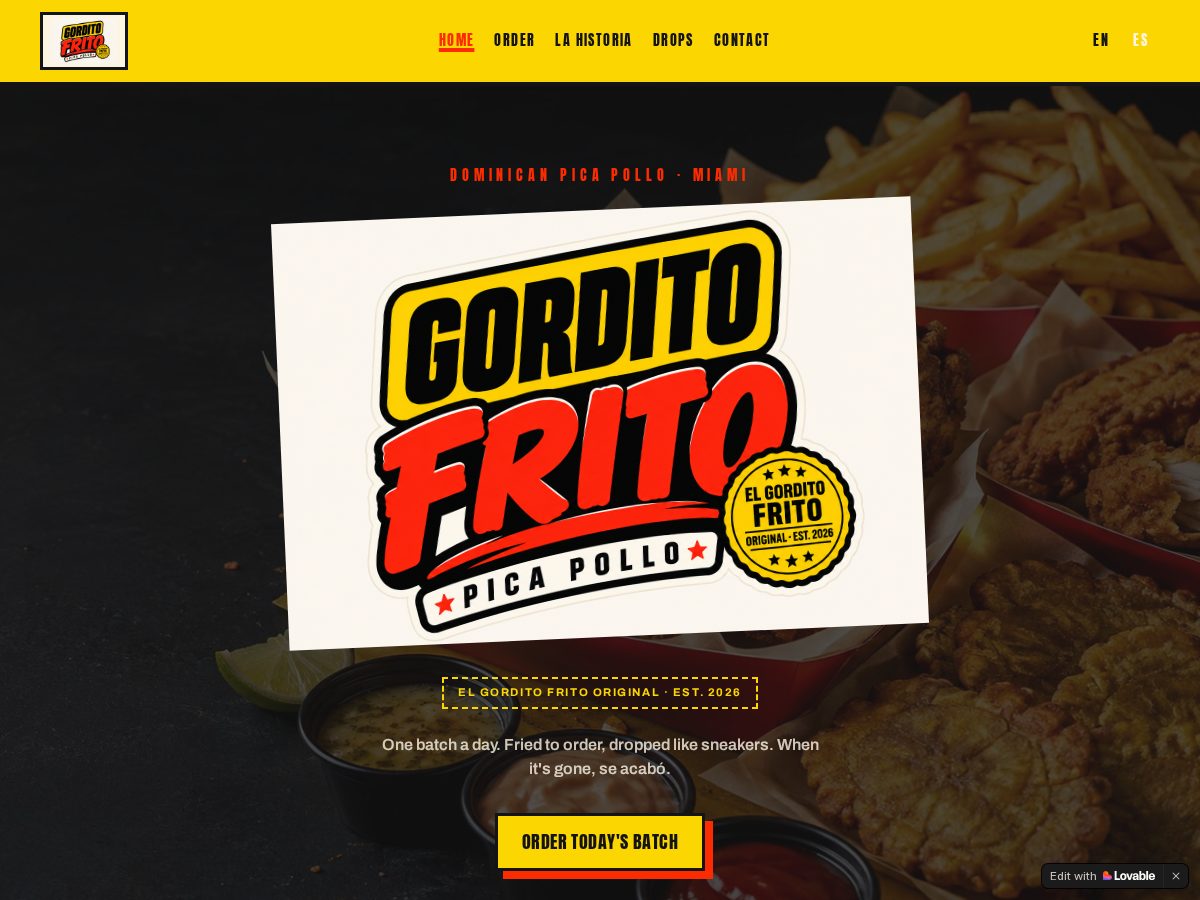 Landing-page snapshot of gorditofrito.com