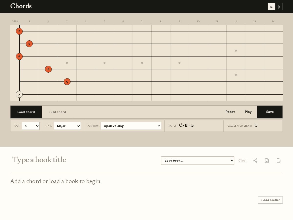 Landing-page snapshot of guitarchordbuilder.com