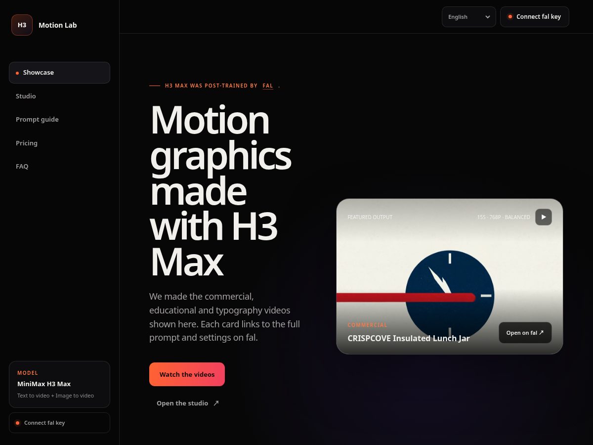 Landing-page snapshot of h3max.studio