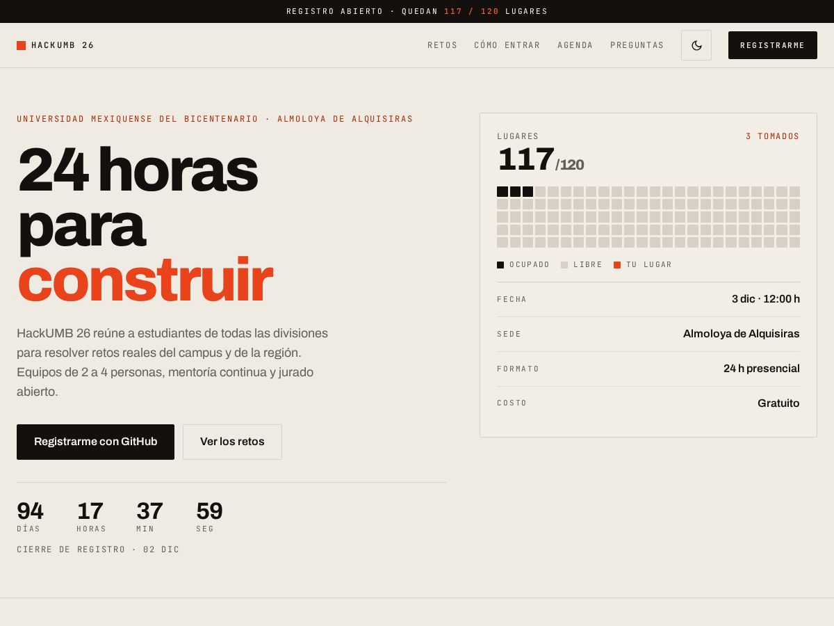 Landing-page snapshot of hackumb26.site