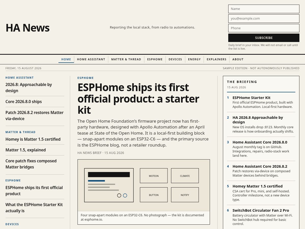 Landing-page snapshot of hanews.org