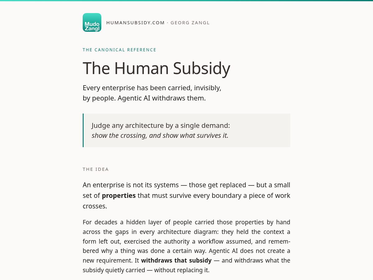 Landing-page snapshot of humansubsidy.com