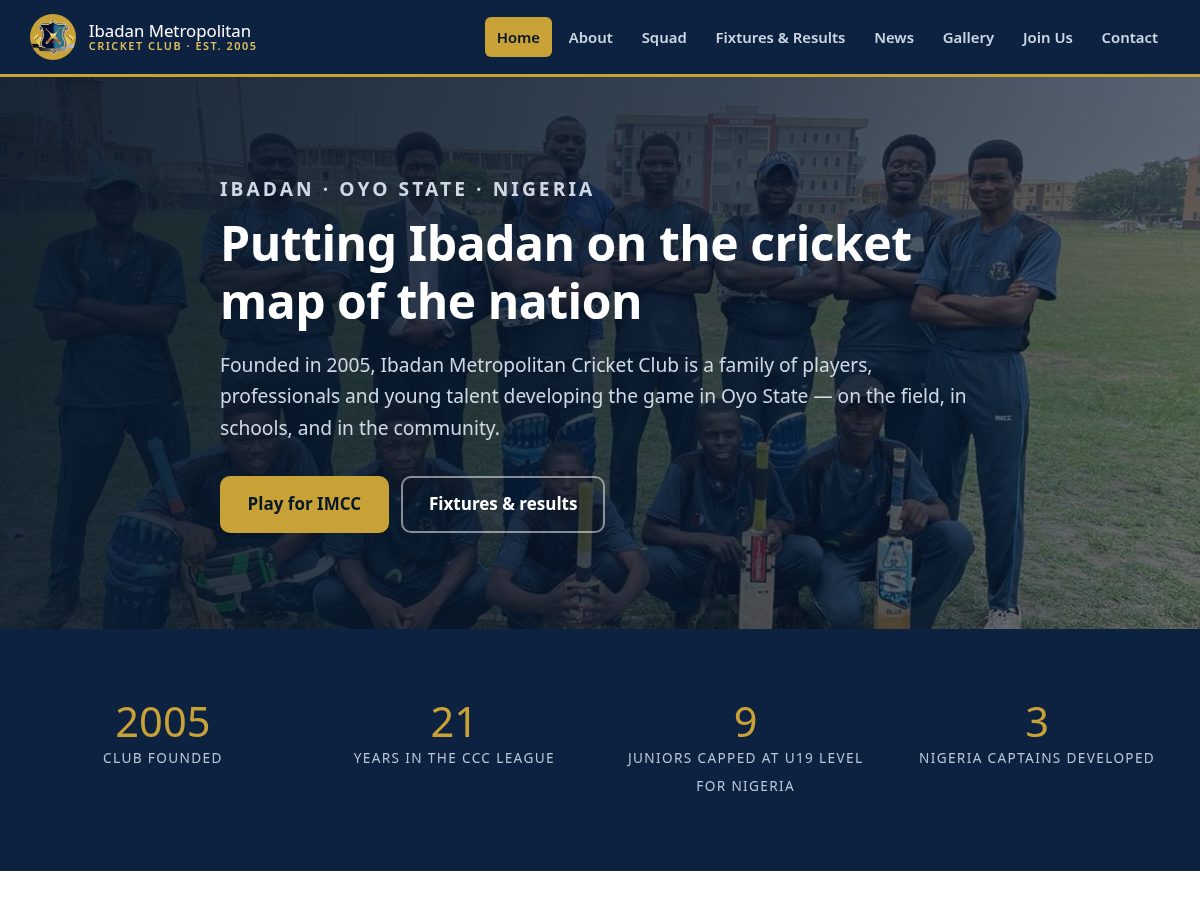 Landing-page snapshot of ibadanmetrocc.com