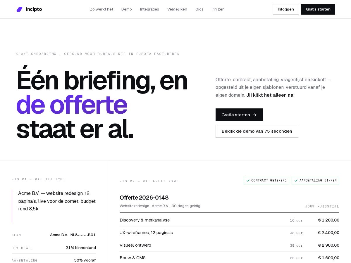 Landing-page snapshot of incipto.com