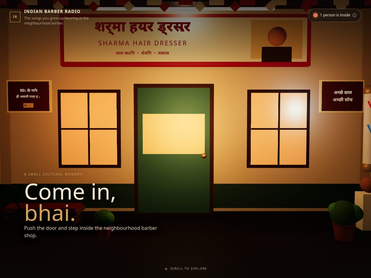 Landing-page snapshot of indianbarbermusic.com