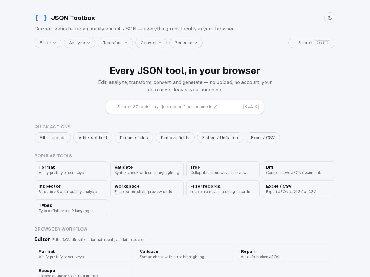Landing-page snapshot of jsontoolbox.org