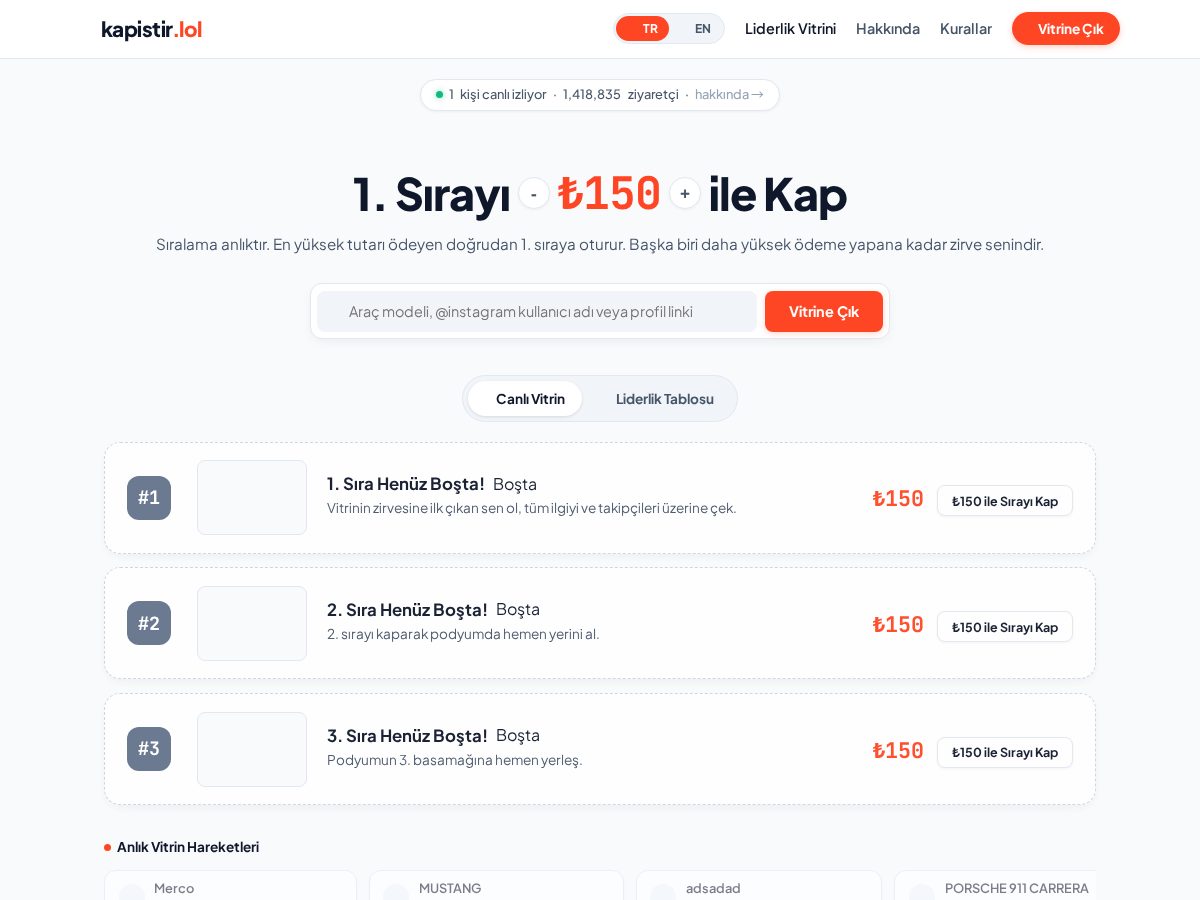 Landing-page snapshot of kapistir.lol